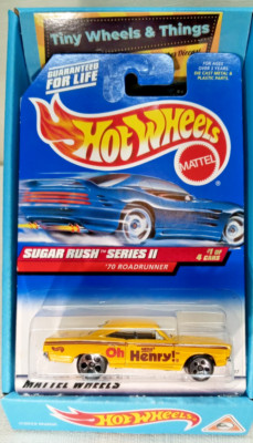 Hot Wheels '70 Roadrunner 1999 Blue Card Collector 969 Sugar Rush SeriesOhHenry!