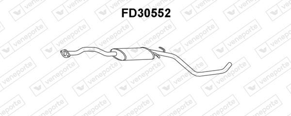 Silencieux intermédiaire Ford Escort V Turnier 1.6 et RS 2000 d'échappement central