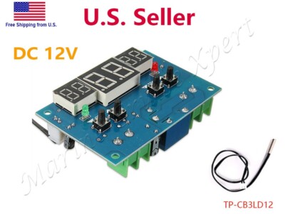 Digital LED Microcomputer Thermostat Controller Switch Temperature Sensor DC 12V