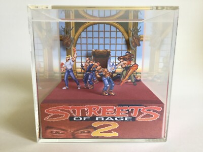 Streets of Rage II Boss Fight with Mr. X Sega Genesis Shadow Box Diorama Art