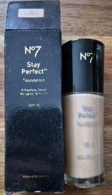 NEU IN OVP - No 7 STAY PERFECT FOUNDATION - LSF 15 Original Version - Almond 30