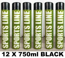 12 X 750ml LINE MARKER AEROSOL SPRAY PAINT SPORTS FIELD CAR PARK ROAD BLACK