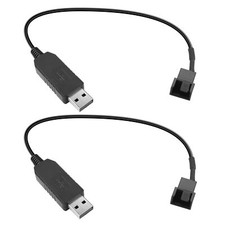 PWM 12V USB Fan Step-Up Connector Cable 2Pack Full Speed 12V Step-Up USB to 3...