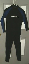 Lemorecn Men's Wetsuits Neoprene 3/2 mm Full Body Diving Suit Black w blue NEW