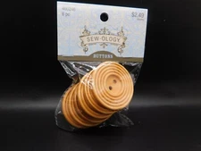 Sew Ology Round Ridged Wood buttons 6pc