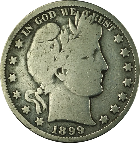 1899-O Barber Silver Half Dollar 50c Coin VG Very Good