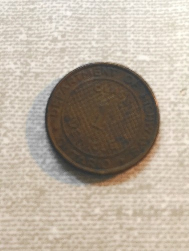 Vintage ONTARIO HIGHWAY DEPARTMENT DHO Class 1 Vehicle Transit Token - Bild 2 von 2