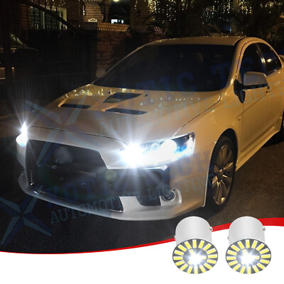 6000K Xenon White LED Bulb DRL Daytime Running Light For Mitsubishi Lancer EVO X