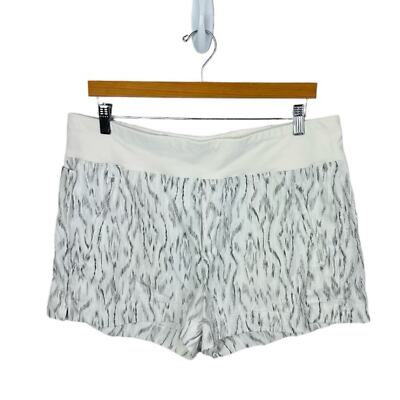 Athleta Trekkie North Shorts Size 16 Cream Print Athletic Hike Workout 
