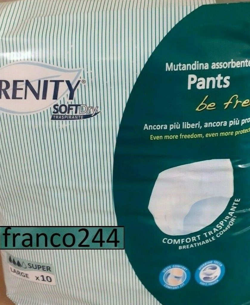 80 Pannoloni SERENITY be free Pants.super tag.L slip pul up per adulti 110-150cm