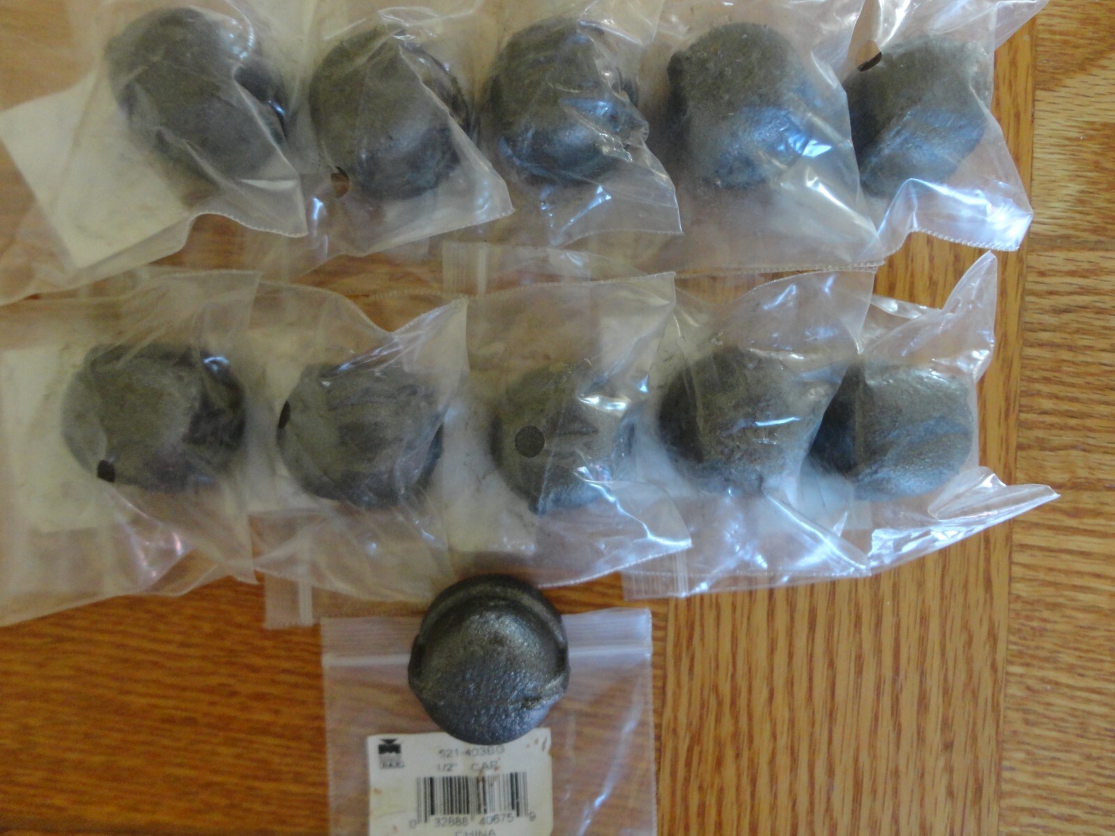 Lot of 11 Mueller 1/2" Malleable BLACK IRON Female Threaded End Cap Pipe Fitting