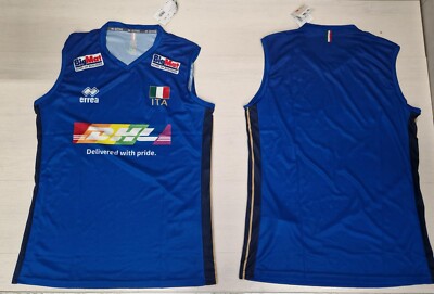 Maillot De Volley Errea FIPAV Italie DHL Pride Arc-en-Ciel – Authentique, Taille Femme, Neuf