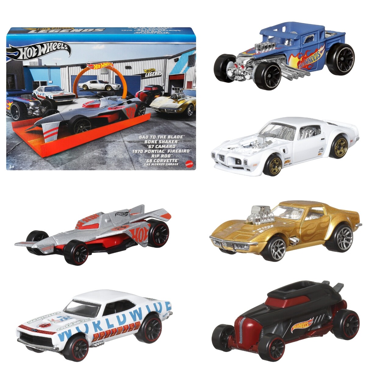 Hot Wheels Legends Multipack 6-Car Vehicle Toy Mini Car HRX55 Toy