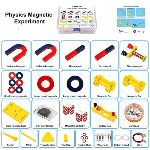 Kids Magnet Kit Physics Science Electromagnet Experiment Set Educational and ... - Picture 6 of 6