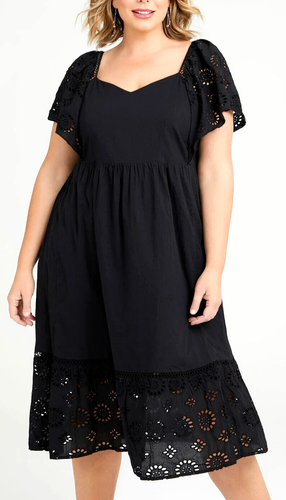 TS TAKING SHAPE plus sz XL / 24 Natural Broderie Tiered Dress cotton NWT rrp$150 - Picture 2 of 5