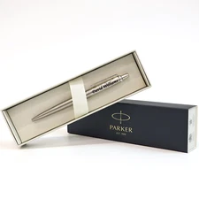 PERSONALISED ENGRAVED PARKER SILVER BALL POINT PEN -CHRISTMAS GIFT