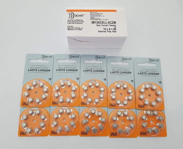Im13xcell8czm Xcell Hearing Batteries Size Rayovac 13 Aid Total of 48