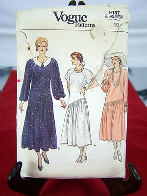 Vogue Patterns 9187 Dress Womens Size 10 Medium