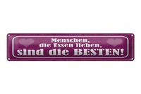 Blechschild Spruch 46X10 Cm Menschen Die Essen Lieben Schild
