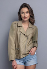 Heine Sand Leather Jacket (60% Off Rrp) - E42518