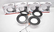 Lot of 8 Satco LED 9W Downlights Retrofit 65W 750 Lumens Black 90' Beam S11835