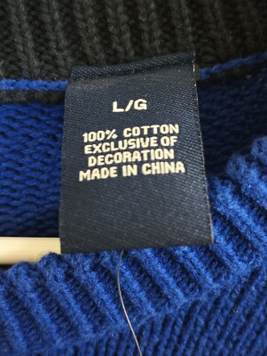 Chaps Sweater Mens Large Blue Longsleeve Pullover Cotton Knit