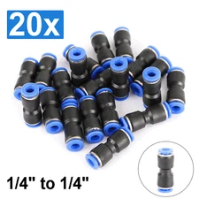 QUICK Pneumatic Straight Union Push 20X 1/4"(6mm) OD Tube To Connect Air Fitting