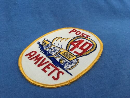 Vintage AMVETS POST 49 Patch Pioneer Wagon American Veterans Uniform US Military - Picture 4 of 4