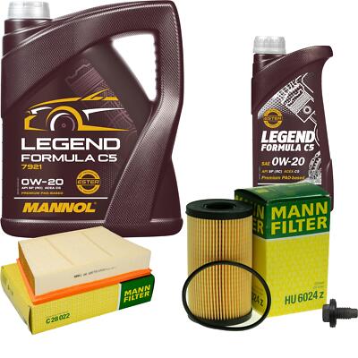 MANN Inspektionspaket 6 L MANNOL Legend Formula C5 0W-20 für Jaguar E-Pace 2.0