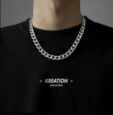 16-36" Stainless Steel Silver Chain Cuban Curb Womens Mens Necklace 3/5/7/9/11mm