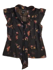 Attention Floral Short Sleeve Blouse Size Large