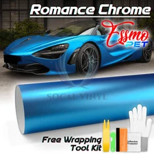 ESSMO PET Romance Chrome Light Blue Auto Car Vehicle Vinyl Wrap Decal Sticker
