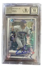 Austin Martin Auto Signed 2021 Bowman Mega Box Mojo Refractor Beckett Auto 10
