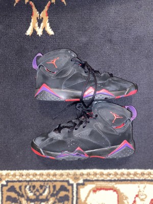 Nike Air Jordan VII 7 Retro Raptors Size 5.5Y Youth 304774-018 Black Purple  | eBay