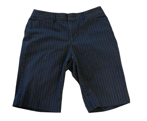 WeWoreWhat Pinstripe Overall Shorts Brown Medium Slit Leg 100  display picture 1