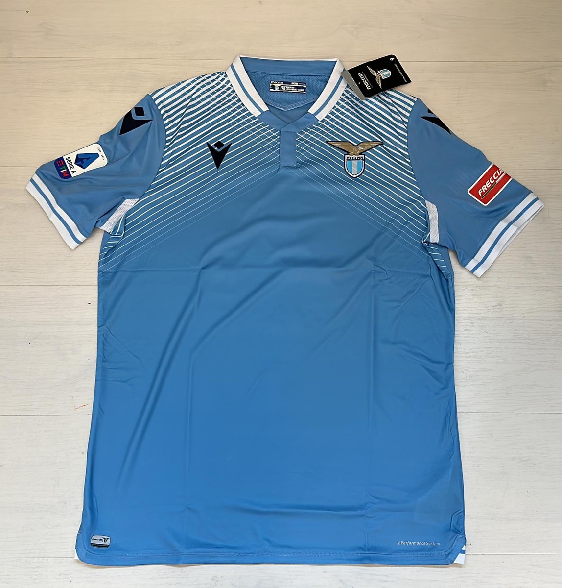 2880/131 MACRON Lazio M21 Maillot Course Home Officiel Demi