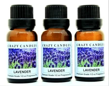 3 Lavender 1/2oz Premium Grade Scented Fragrance Oil Crazy Candles