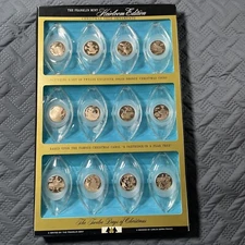 Vtg Complete Set The Franklin Mint Heirloom Edition Ornaments, 12 Days Christmas