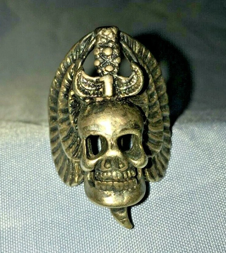 Vintage G & S Winged Skull Silver Ring Size 14 Gordon And Smith