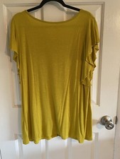 Torrid Women's Super Soft Bright Yellow-olive Flutter Tee Shirt Size 2 2X  2e