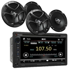 Power Acoustik PD-651B 2-DIN DVD/CD Receiver + 4x JVC CS-J620 6.5" 600W Speakers
