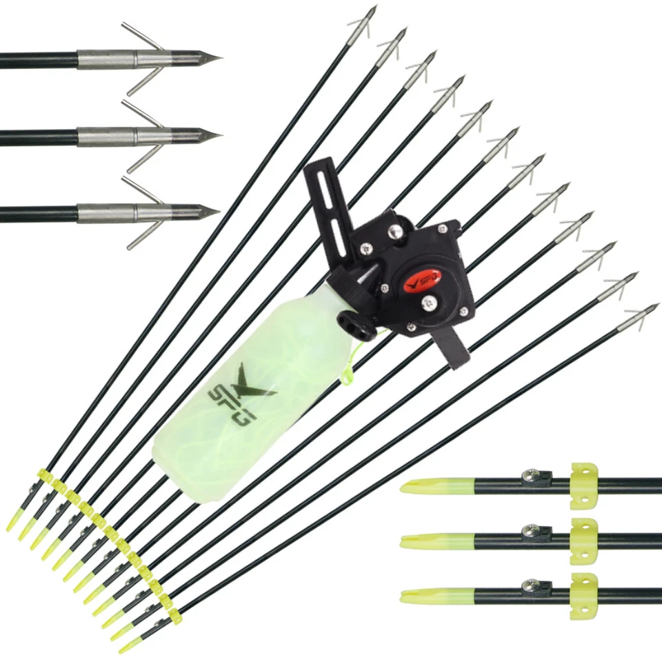 Hunting Archery Bow Fishing Spincast Reel Compound Bow Recurve Bowfishing Arrows - Image 2 of 4