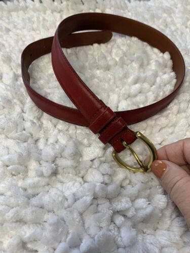 Vintage Coach Belt Glove Tanned Cowhide Red Brass Buckle Size Small #8400 - Afbeelding 1 van 4
