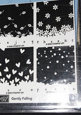 Gently Falling Stampin Up Stamp Set NIB Unmounted Wood Floral Hearts Leaves NEW