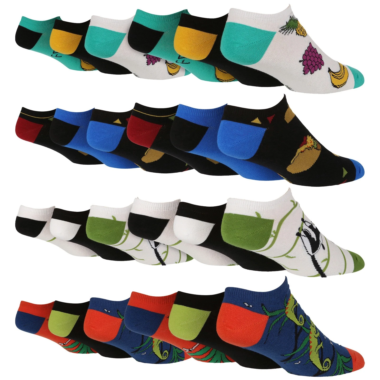 Mens Quarter Novelty Socks by WILDFEET , 6 Multi Pack Cotton Gift Socks