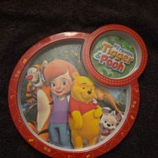 Disney My Friends Tygrys i Puchatek Melamina Talerz dla dzieci w podziale na sekcje 8,75x9,75 cala