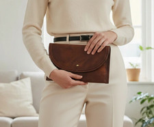 Pochette/clutch vintage THE BRIDGE in pelle - vera pelle - ottime condizioni ReNew marrone
