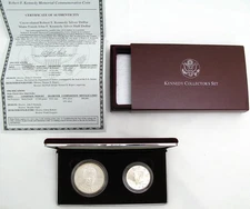 1998-S US Mint Kennedy Collector's Set 2 Coins Matte Finish Silver Half Dollar