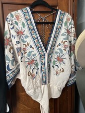 Farm Rio Floral Delhi Tapestry Bodysuit Blouse Medium 180