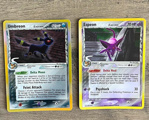 Pokémon EX Delta Species Umbreon 17/113 & Espeon 4/113 Holo Rare Duo Set